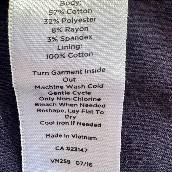 T Talbots Navy White Striped Preppy Nautical Asymmetrical Zip Moto Jacket Small - Picture 13 of 13